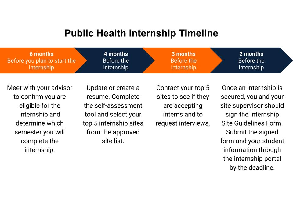 Public Health Internship Timeline